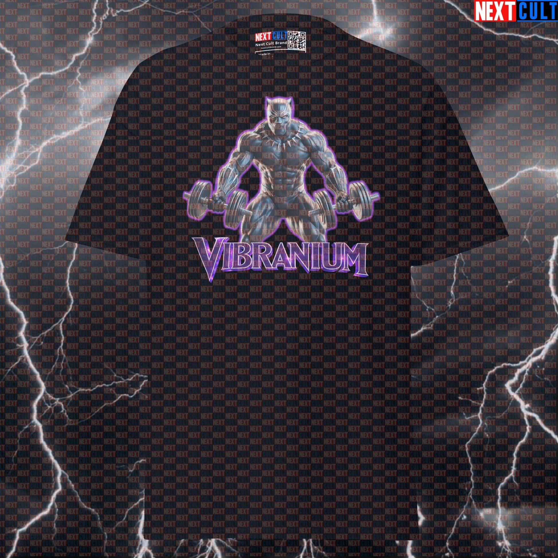 Vibranium Black Panther Funny Gym T-Shirt Workout Tee Graphic Gym Shirt Bodybuilding Powerlifting Fitness Meme T-shirts Next Cult Brand