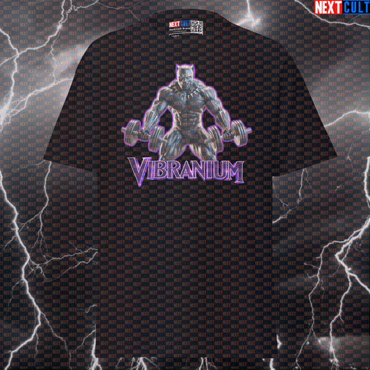 Vibranium Black Panther Funny Gym T-Shirt Workout Tee Graphic Gym Shirt Bodybuilding Powerlifting Fitness Meme T-shirts Next Cult Brand
