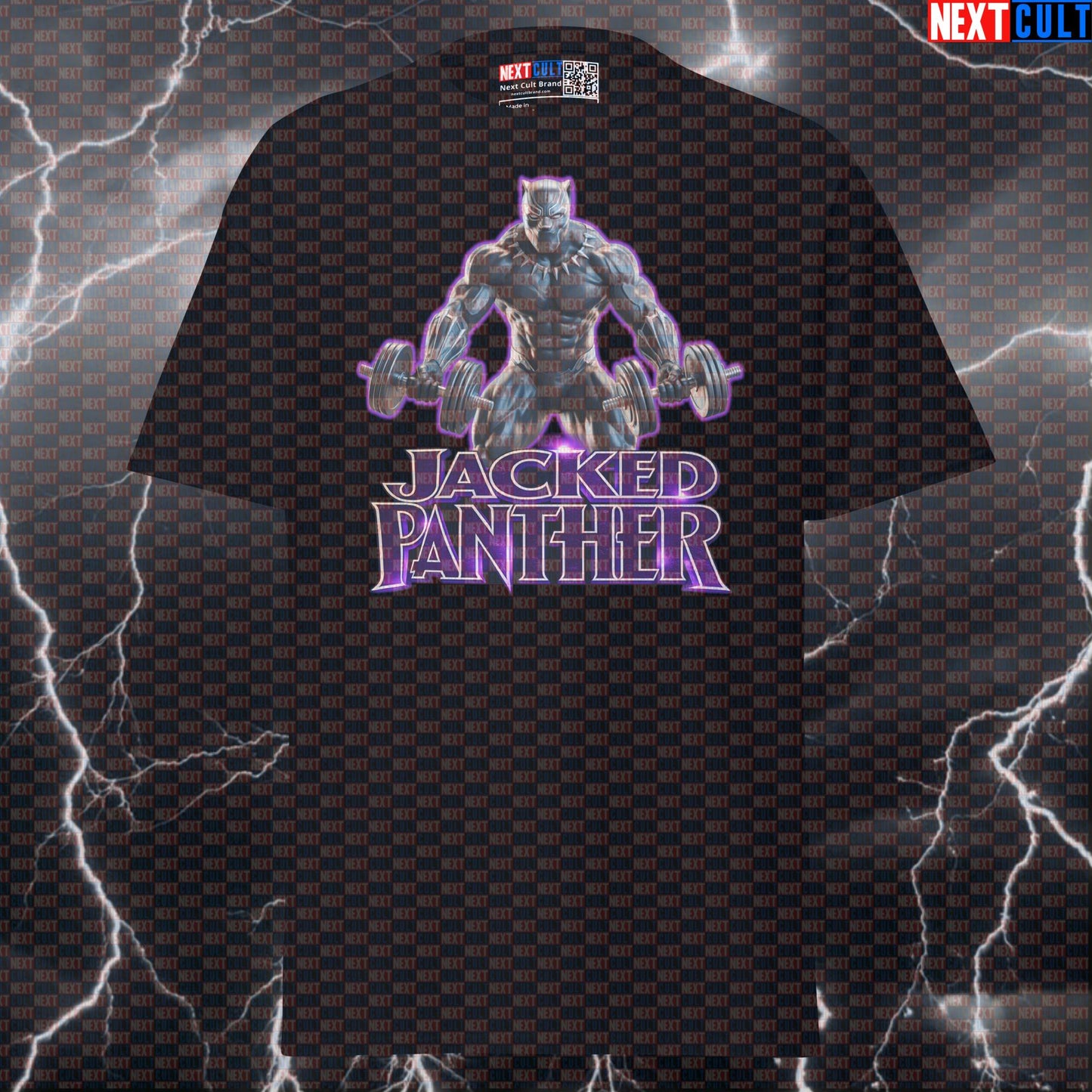 Jacked Panther Black Panther Funny Gym T-Shirt Workout Tee Graphic Gym Shirt Bodybuilding Powerlifting Fitness Meme T-shirts Next Cult Brand