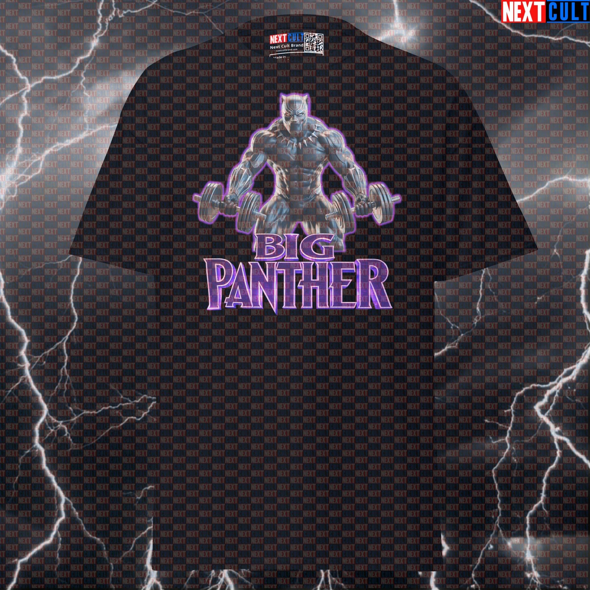 Big Panther Black Panther Funny Gym T-Shirt Workout Tee Graphic Gym Shirt Bodybuilding Powerlifting Fitness Meme T-shirts Next Cult Brand