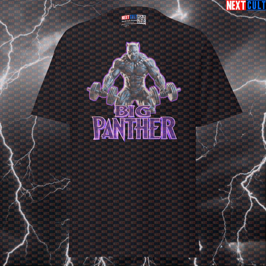 Big Panther Black Panther Funny Gym T-Shirt Workout Tee Graphic Gym Shirt Bodybuilding Powerlifting Fitness Meme T-shirts Next Cult Brand