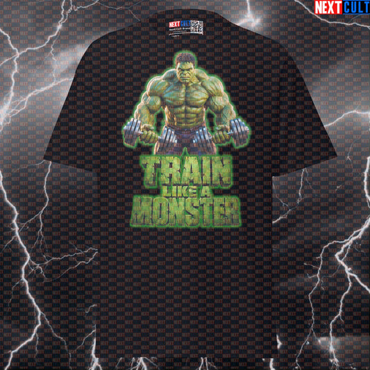 Train Like a Monster Hulk Funny Gym T-Shirt Workout Tee Graphic Gym Shirt Pump Cover Bodybuilding Fitness Motivation T-shirts Next Cult Brand