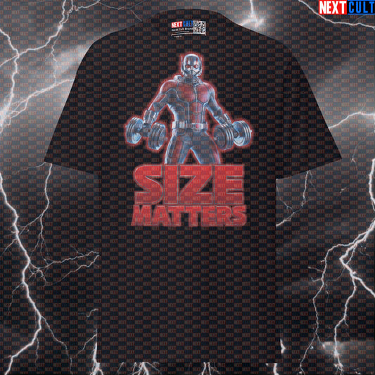 Size Matters Funny Gym T-Shirt Ant-Man Workout Tee Graphic Gym Shirt Fitness Pump Cover Muscle Humor T-shirts Next Cult Brand