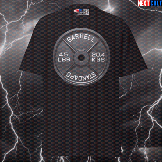 45LB Metal Weight Plate Funny Gym T-Shirt Barbell Standard Lifting Workout Tee Graphic Gym Shirt T-shirts Next Cult Brand