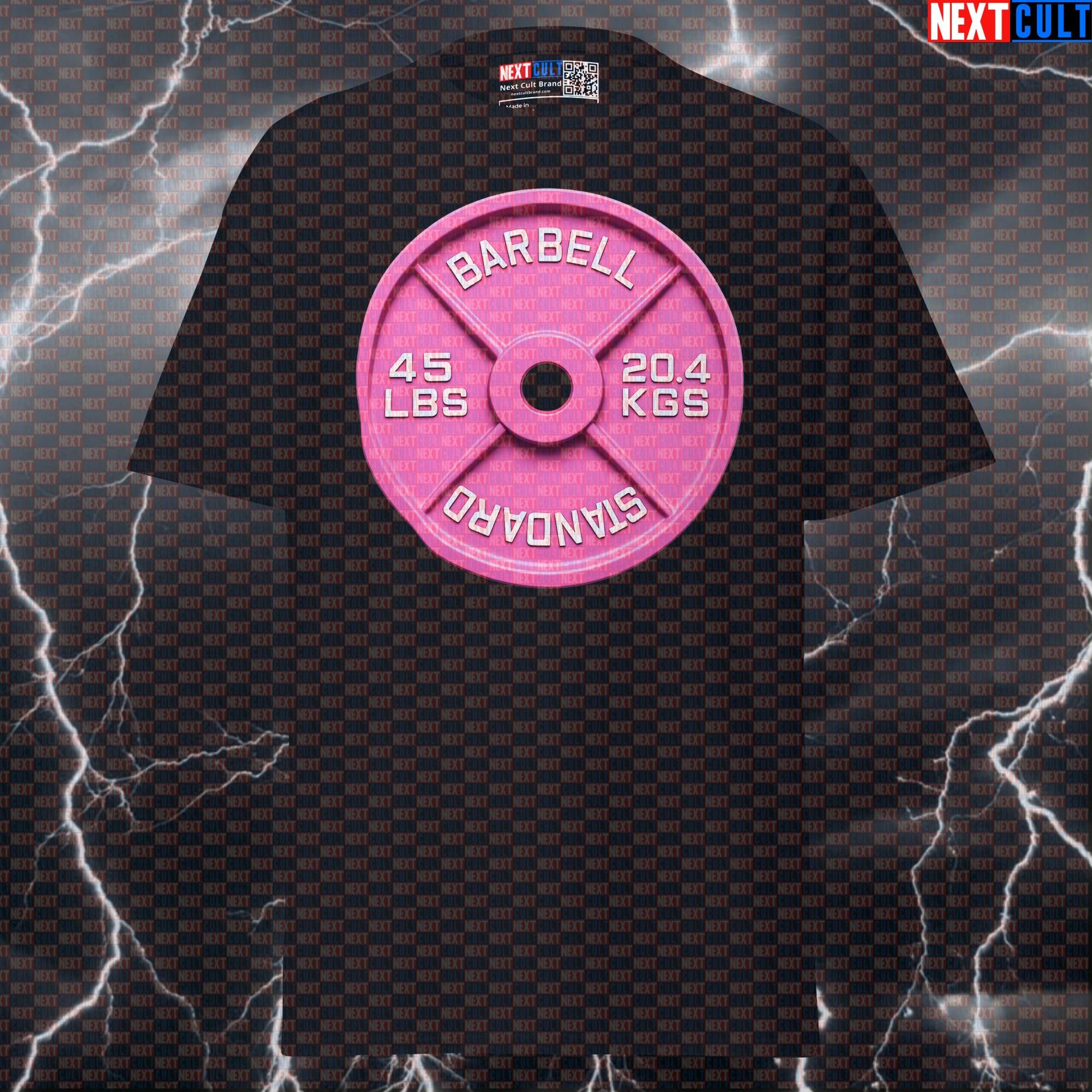 Pink 45LB Weight Plate Funny Gym T-Shirt Barbell Lifting Workout Tee Graphic Gym Shirt Fitness T-shirts Next Cult Brand