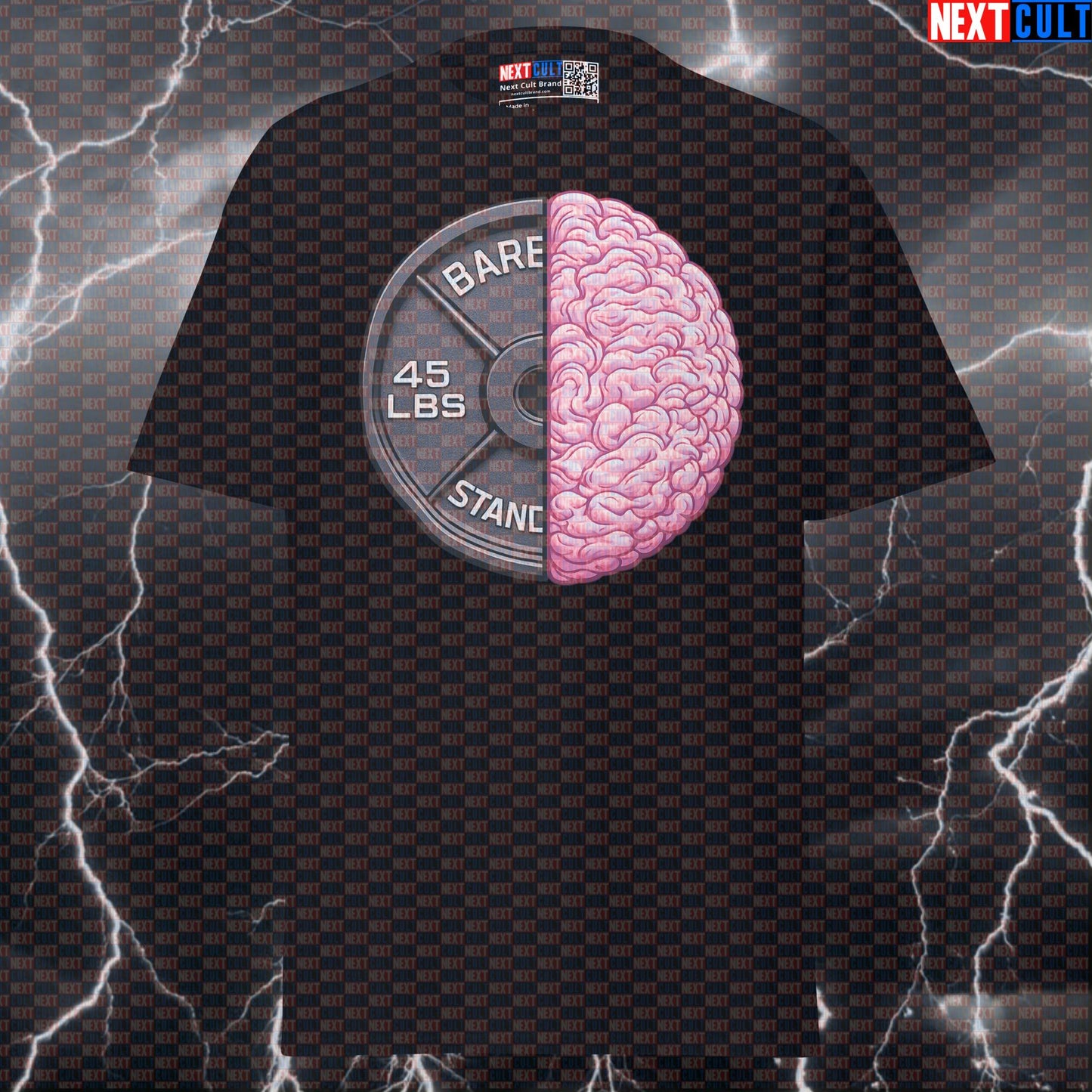 Lift Smart Brain Weight Plate Funny Gym T-Shirt Mind Muscle Connection Workout Tee 45LB Plate T-shirts Next Cult Brand