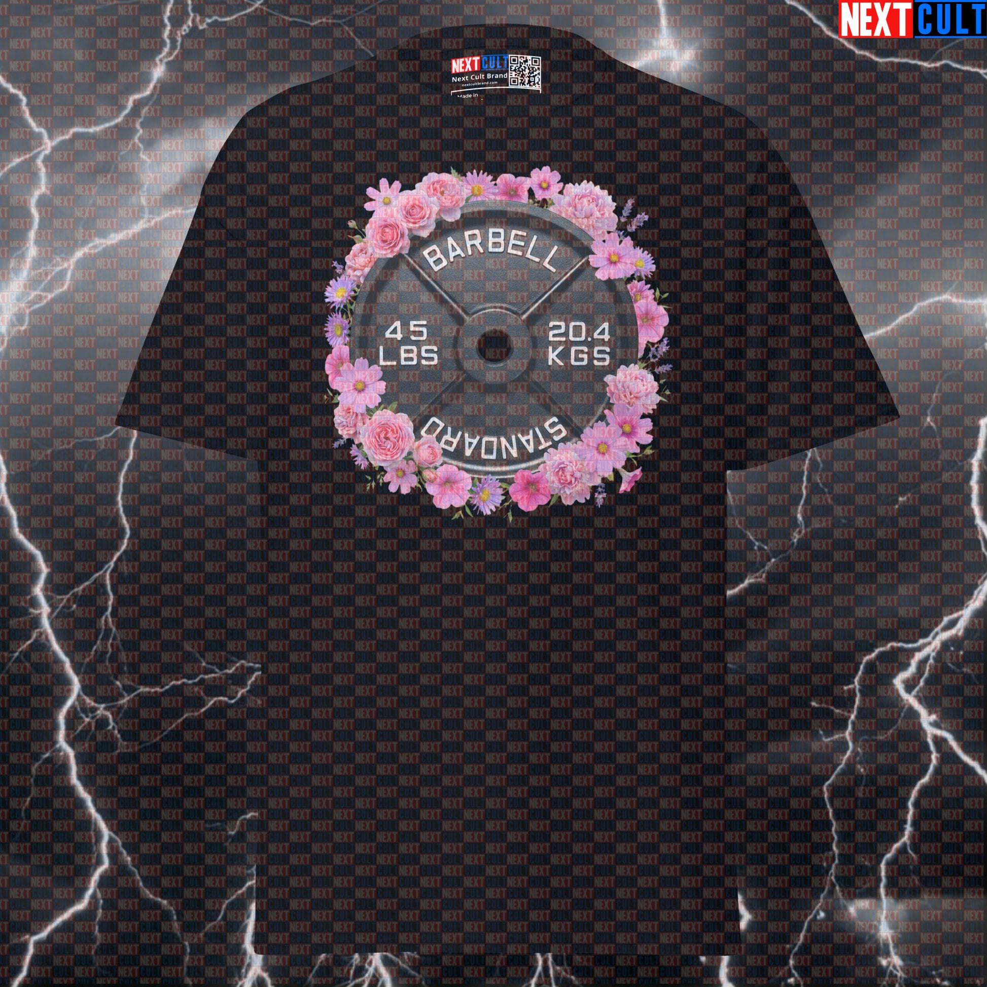 Flowers & Weights 45LB Plate Funny Gym T-Shirt Floral Barbell Workout Tee Aesthetic Gym Shirt T-shirts Next Cult Brand