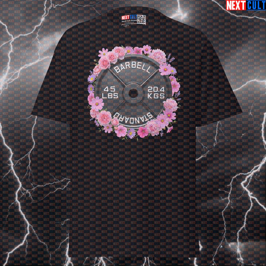 Flowers & Weights 45LB Plate Funny Gym T-Shirt Floral Barbell Workout Tee Aesthetic Gym Shirt T-shirts Next Cult Brand