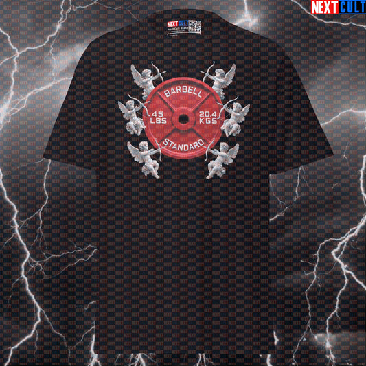 Valentine’s Day & Weights I Love Lifting Cupid 45LB Plate Funny Gym T-Shirt Romantic Workout Tee Gym Shirt T-shirts Next Cult Brand