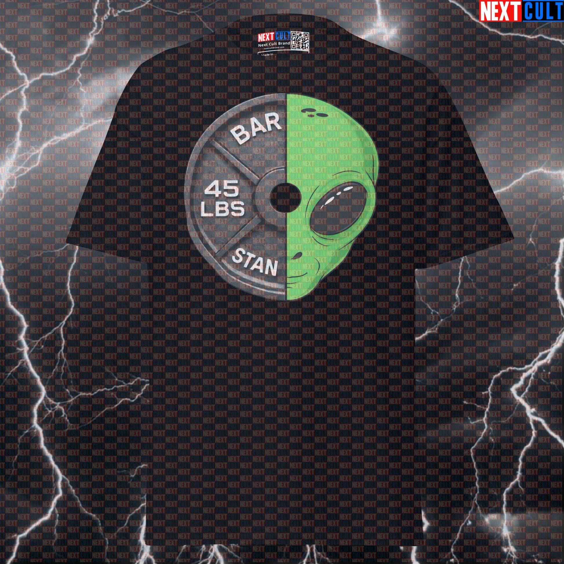 Aliens & Weights 45LB Plate Funny Gym T-Shirt Alien Weight Plate Workout Tee UFO Fitness Gym Shirt T-shirts Next Cult Brand