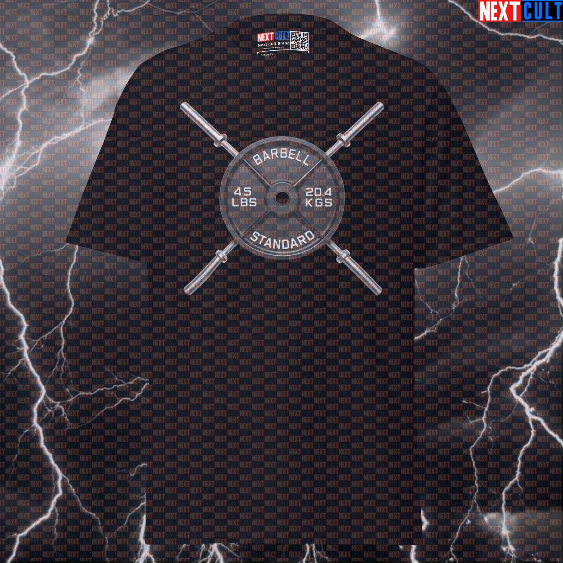 Classic Barbell Crossed Weights 45LB Plate Funny Gym T-Shirt Hardcore Workout Tee Graphic Gym Shirt T-shirts Next Cult Brand