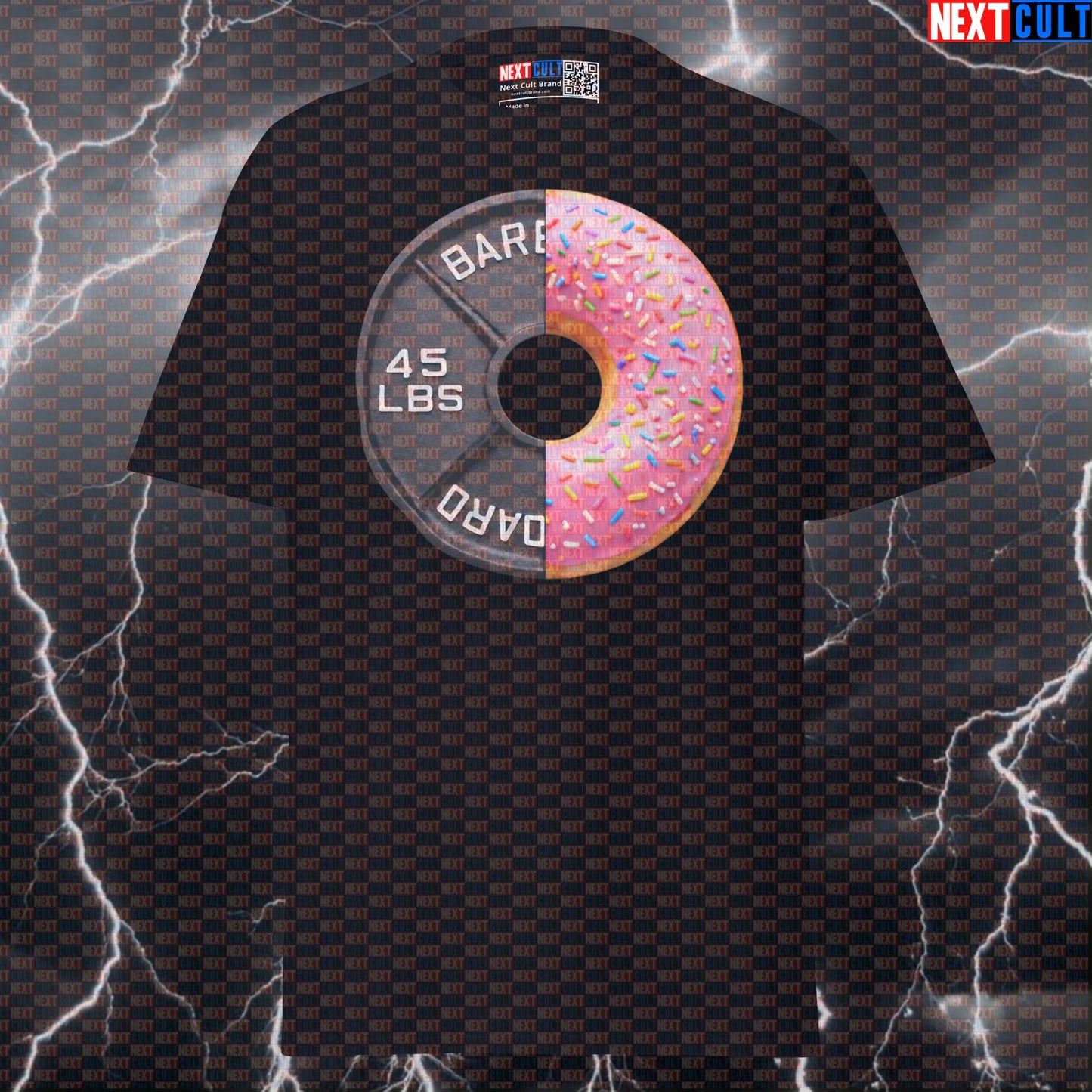 Donut Weight Plate Funny Gym T-Shirt 45LB Plate Donuts & Weights Workout Tee Graphic Gym Shirt Food Fitness Tee T-shirts Next Cult Brand