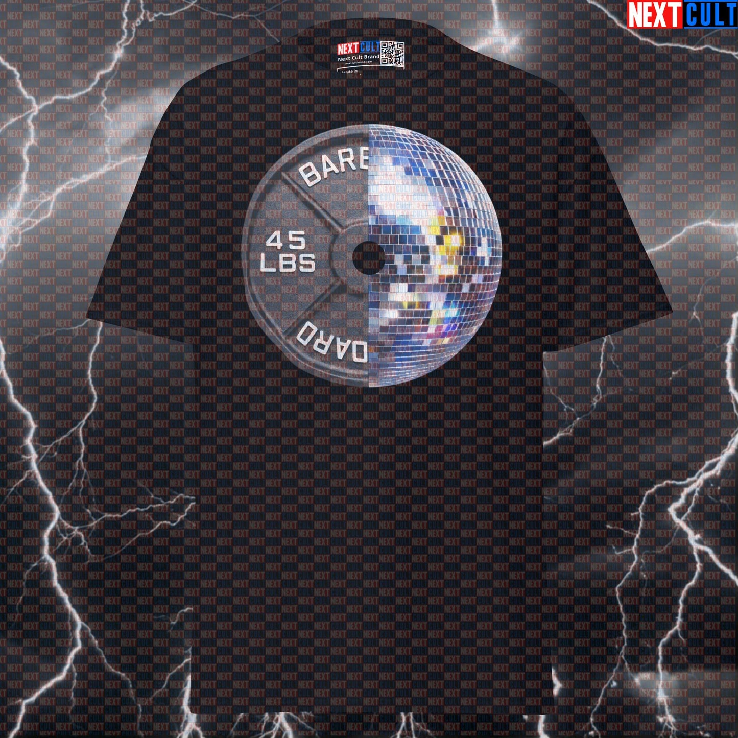 Disco Weight Plate Funny Gym T-Shirt 45LB Plate Disco & Weights Party Workout Tee Graphic Gym Shirt T-shirts Next Cult Brand
