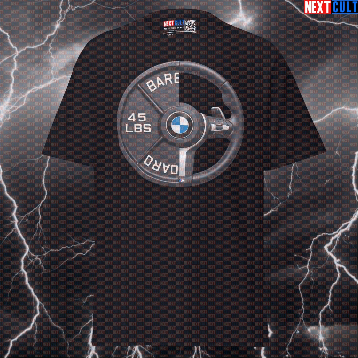Steering Wheel Weight Plate Funny Gym T-Shirt 45LB Plate Cars & Weights Workout Tee Graphic Gym Shirt T-shirts Next Cult Brand