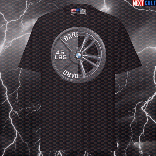 Car Wheel Weight Plate Funny Gym T-Shirt 45LB Plate Cars & Weights Workout Tee Graphic Gym Shirt T-shirts Next Cult Brand