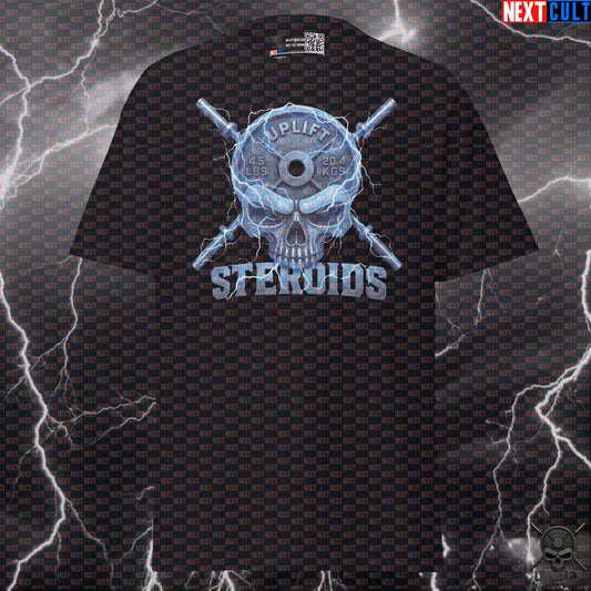 Steroids Skull Gym T-Shirt for Enhanced Bodybuilding Fans, Not Natty Lifting Pump Cover T-shirts Next Cult Brand
