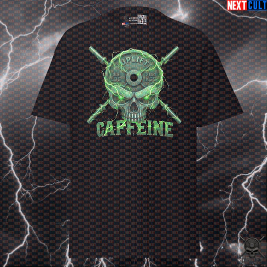 Caffeine Skull T-Shirt Hardcore Coffee Gym Shirt for Lifters Energy Workout Graphic Tee T-shirts Next Cult Brand