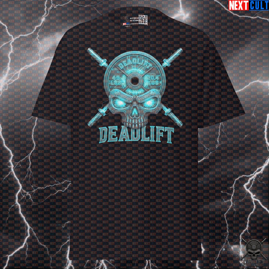 Deadlift Skull T-Shirt Cyberpunk Gym Shirt for Powerlifting Leg Day and Hardcore Lifters T-shirts Next Cult Brand