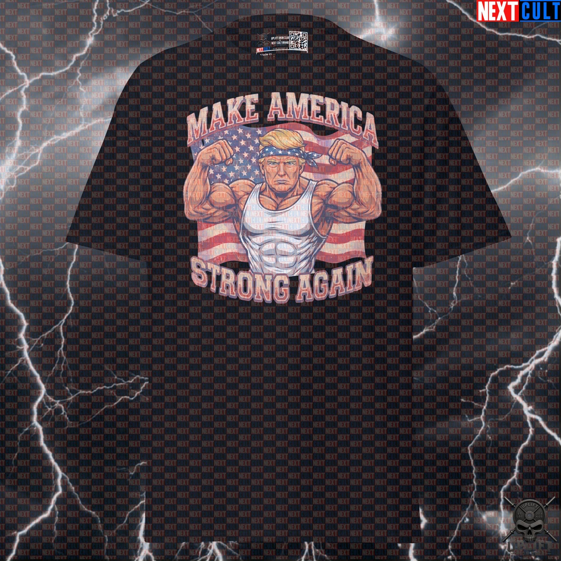 Patriotic Donald Pump T-Shirt Make America Strong Again Gym Shirt for 4th of July Next Cult Brand