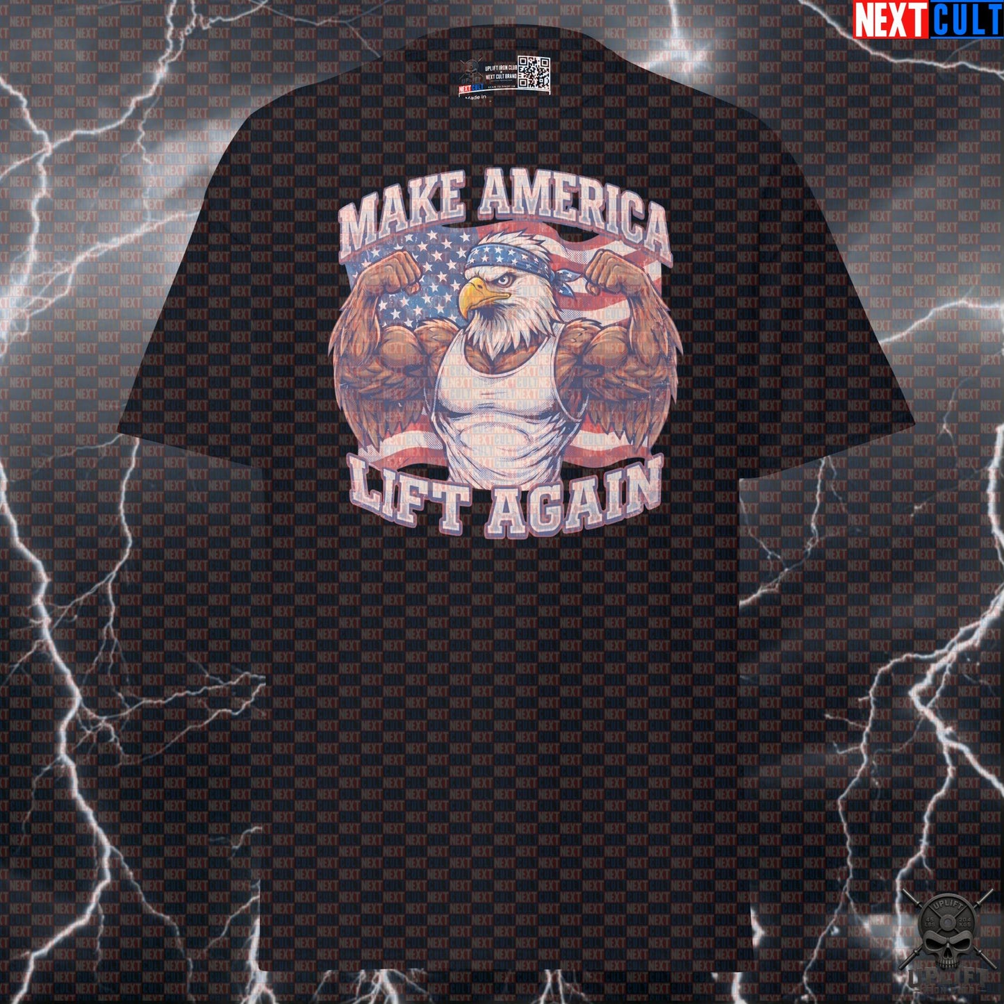 Patriotic Eagle T-Shirt Make America Lift Again Gym Shirt for USA Lifters Next Cult Brand