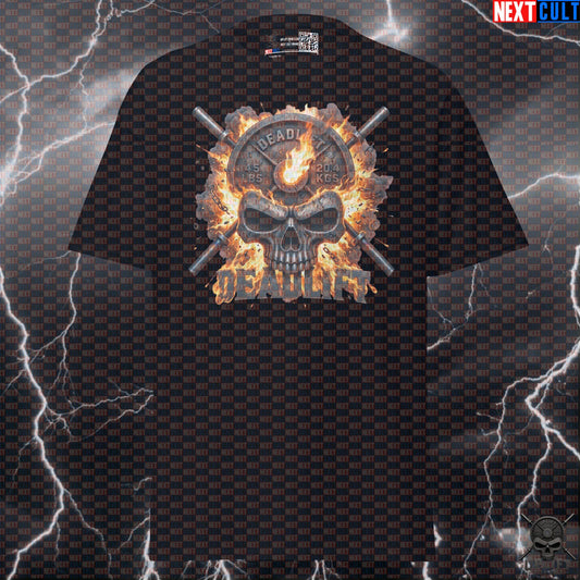 Deadlift Skull T-Shirt Explosion Graphic for Powerlifting Leg Day Lifters T-shirts Next Cult Brand