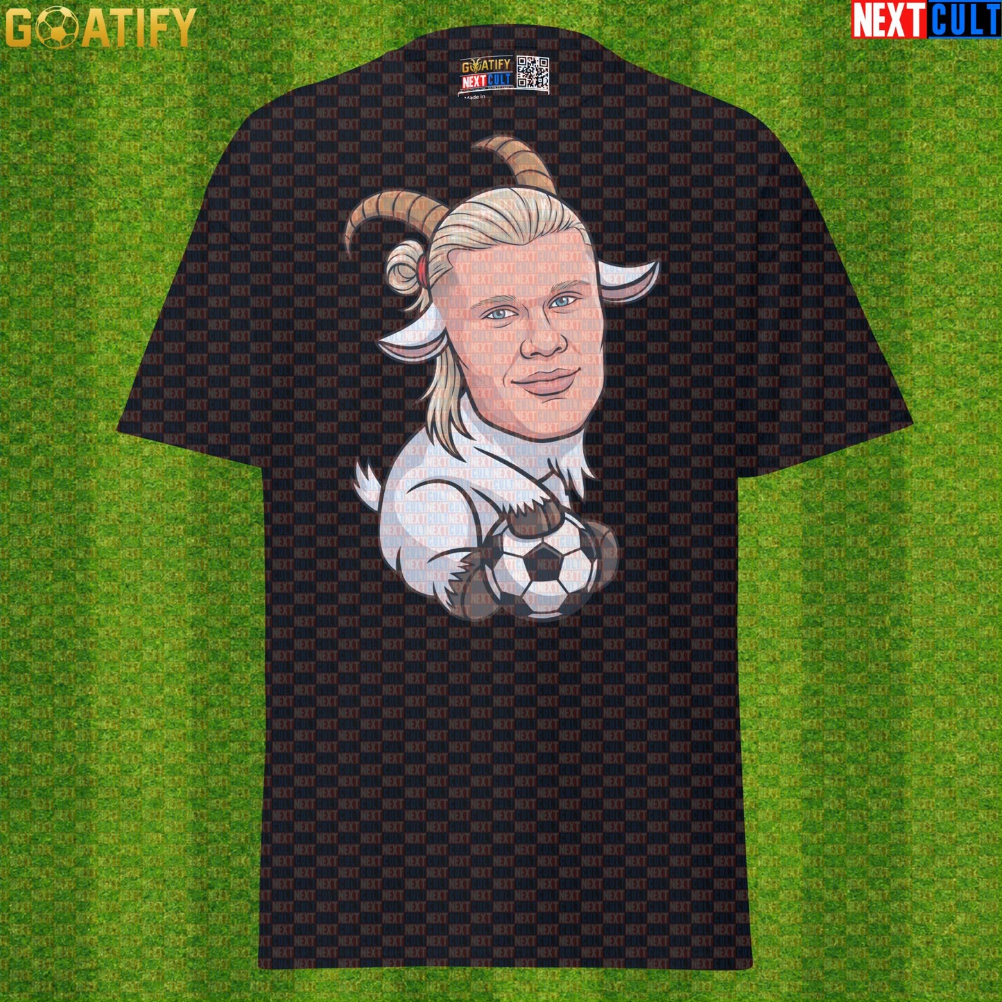 Erling Haaland T-Shirt – GOAT Goal Machine Graphic Tee Gift for Man City and Norway Fans |  | ["Borussia Dortmund", "Erling Haaland", "Football", "Manchester City", "Norway", "Soccer"]