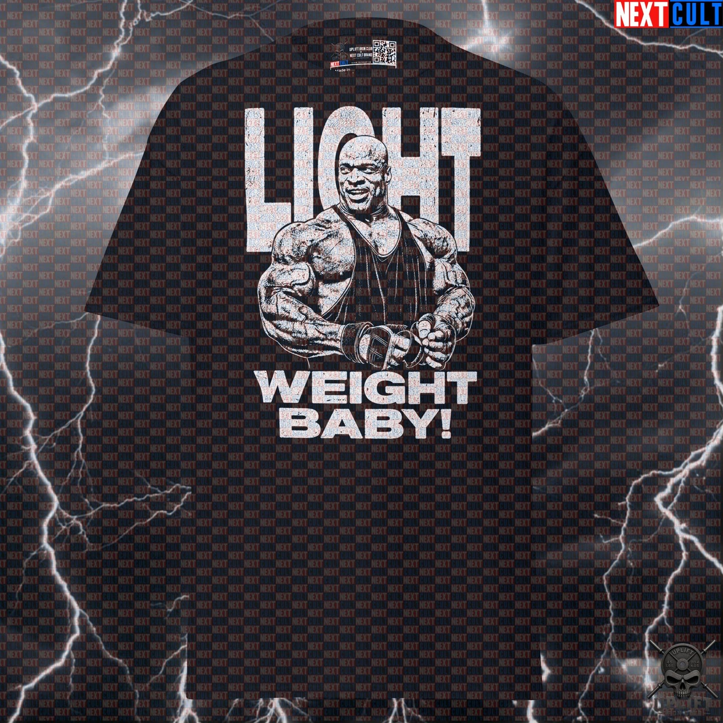 Light Weight Baby Gym T-Shirt - Funny Ronnie Coleman Bodybuilding Meme Tee for Workout, Fitness & Gains - Gym Bro Humor Tshirt T-shirts Next Cult Brand