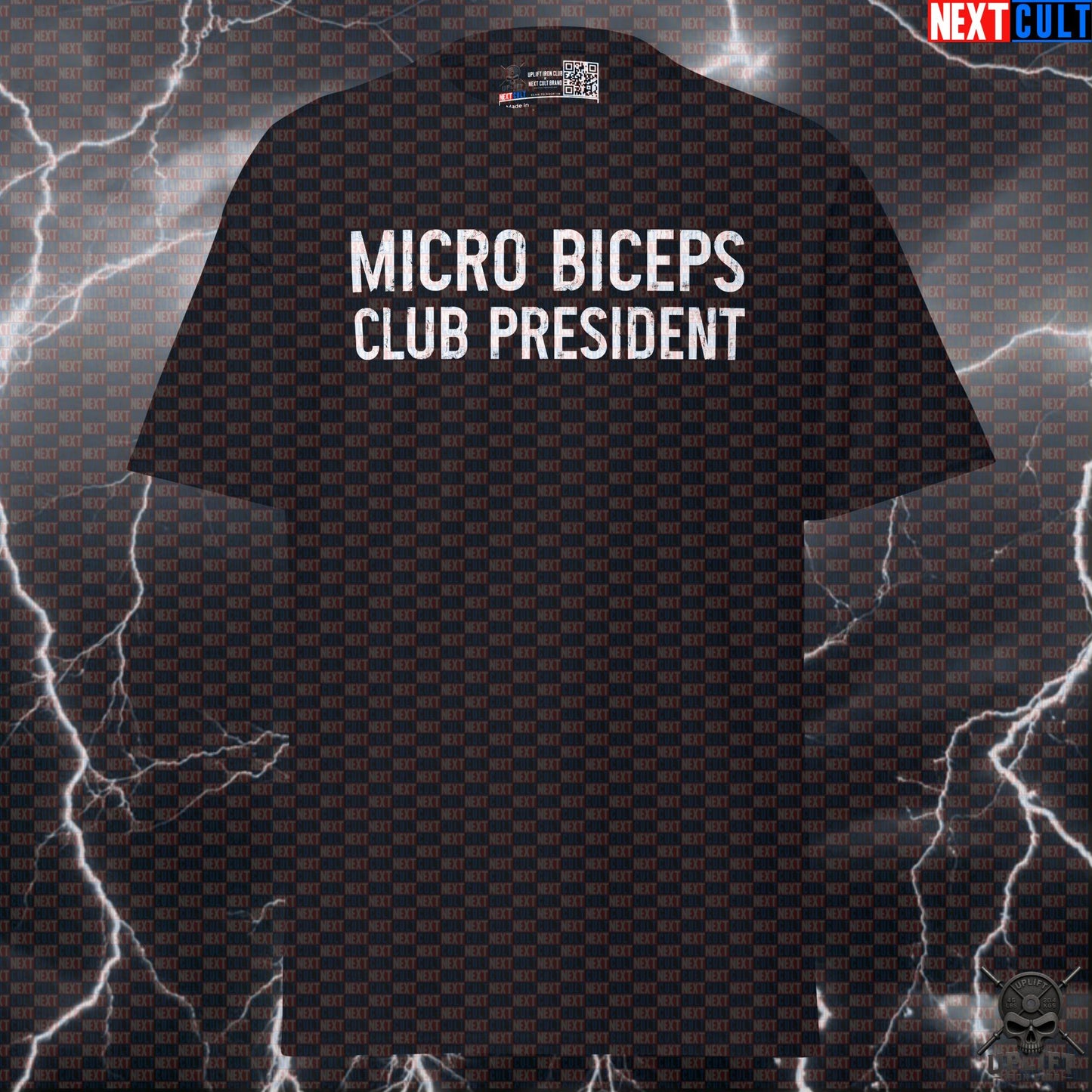 Funny Gym Shirt - Micro Biceps Club President T-Shirt - Pump Cover Tee for Gymbros, Lifters & Fitness Meme Lovers T-shirts Next Cult Brand