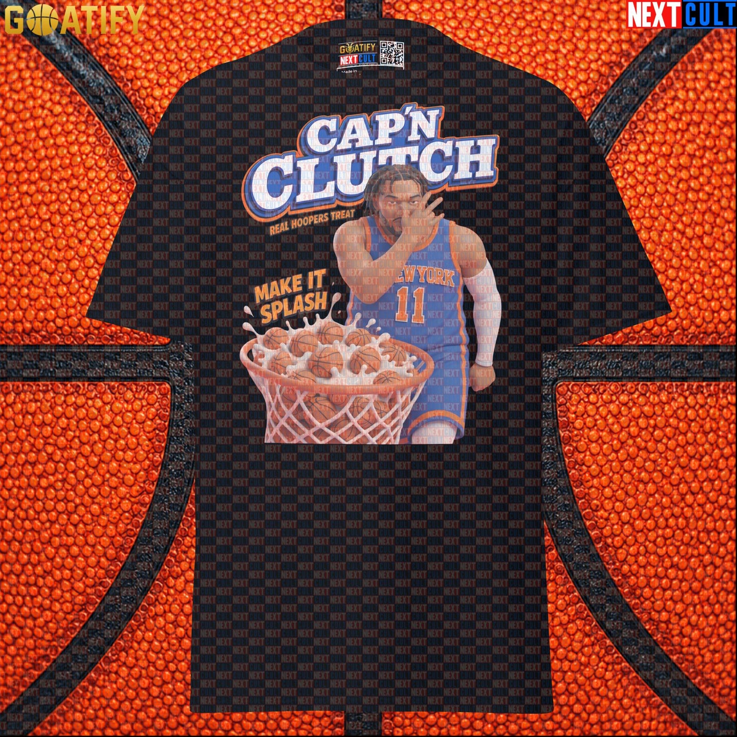 Jalen Brunson T-Shirt – Cap’n Clutch Cereal Parody Tee for Knicks Championship Fans |  | ["Basketball", "Jalen Brunson", "NBA", "New York Knicks"]