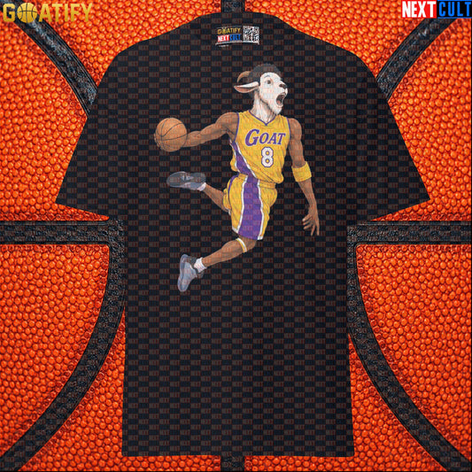 Kobe Bryant T-Shirt – Young Kobe No. 8 Dunk GOAT Graphic Tee for Lakers Basketball Fans Black T-shirts Next Cult Brand