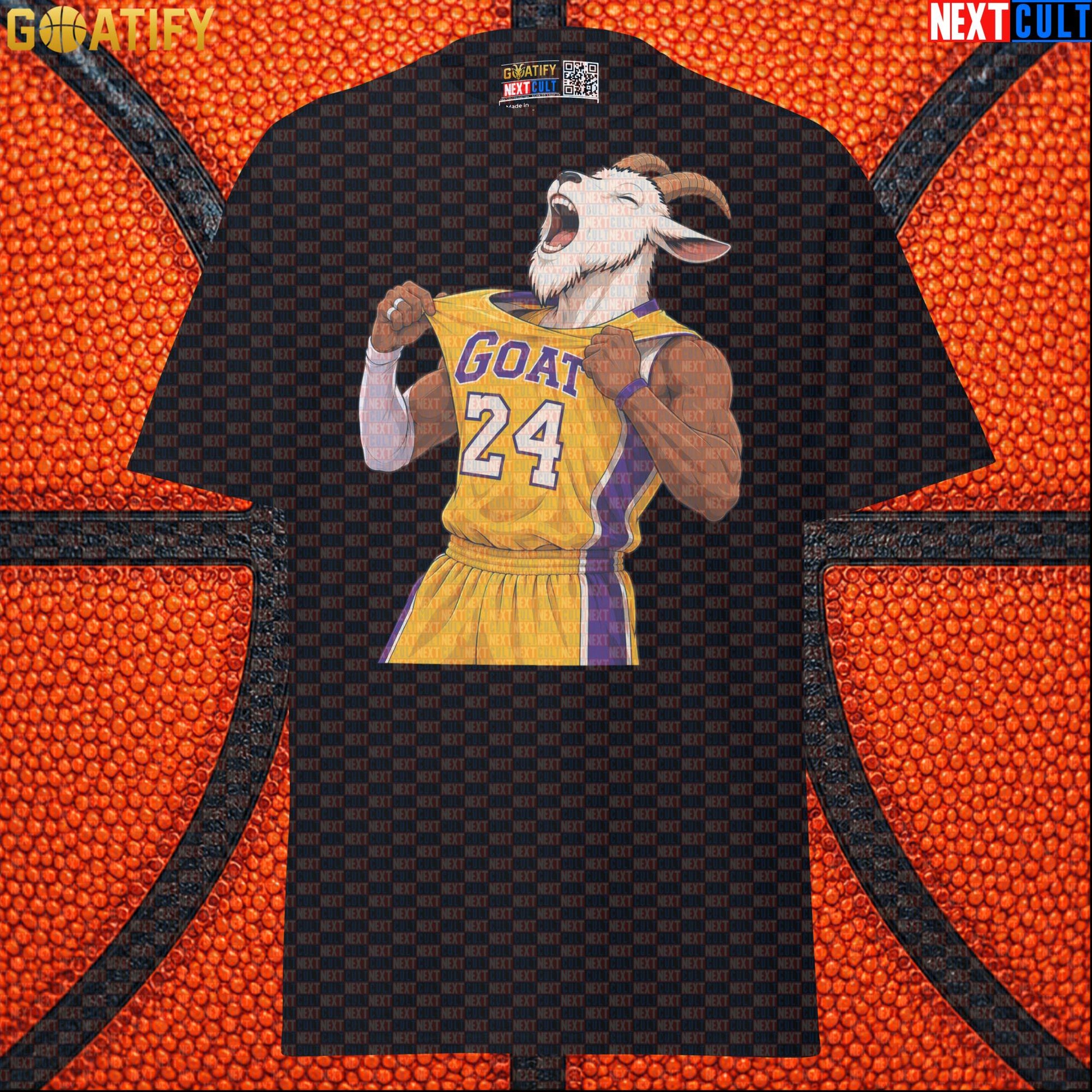 Kobe Bryant T-Shirt – No. 24 GOAT Celebration Graphic Tee for Lakers Basketball Fans |  | ["Basketball", "Kobe Bryant", "Los Angeles Lakers", "NBA"]