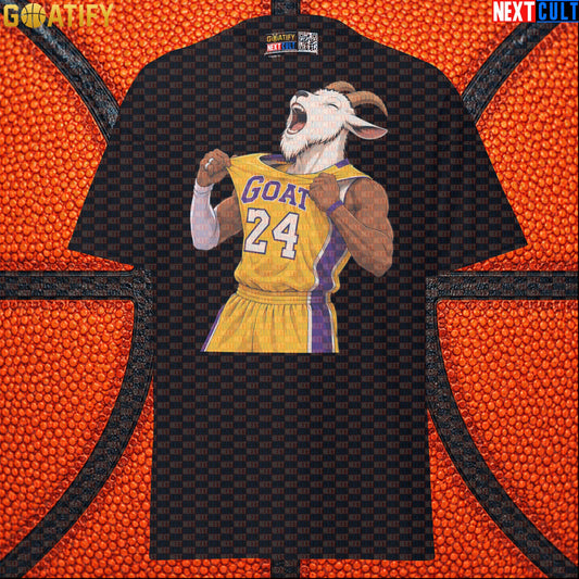 Kobe Bryant T-Shirt – No. 24 GOAT Celebration Graphic Tee for Lakers Basketball Fans Black T-shirts Next Cult Brand