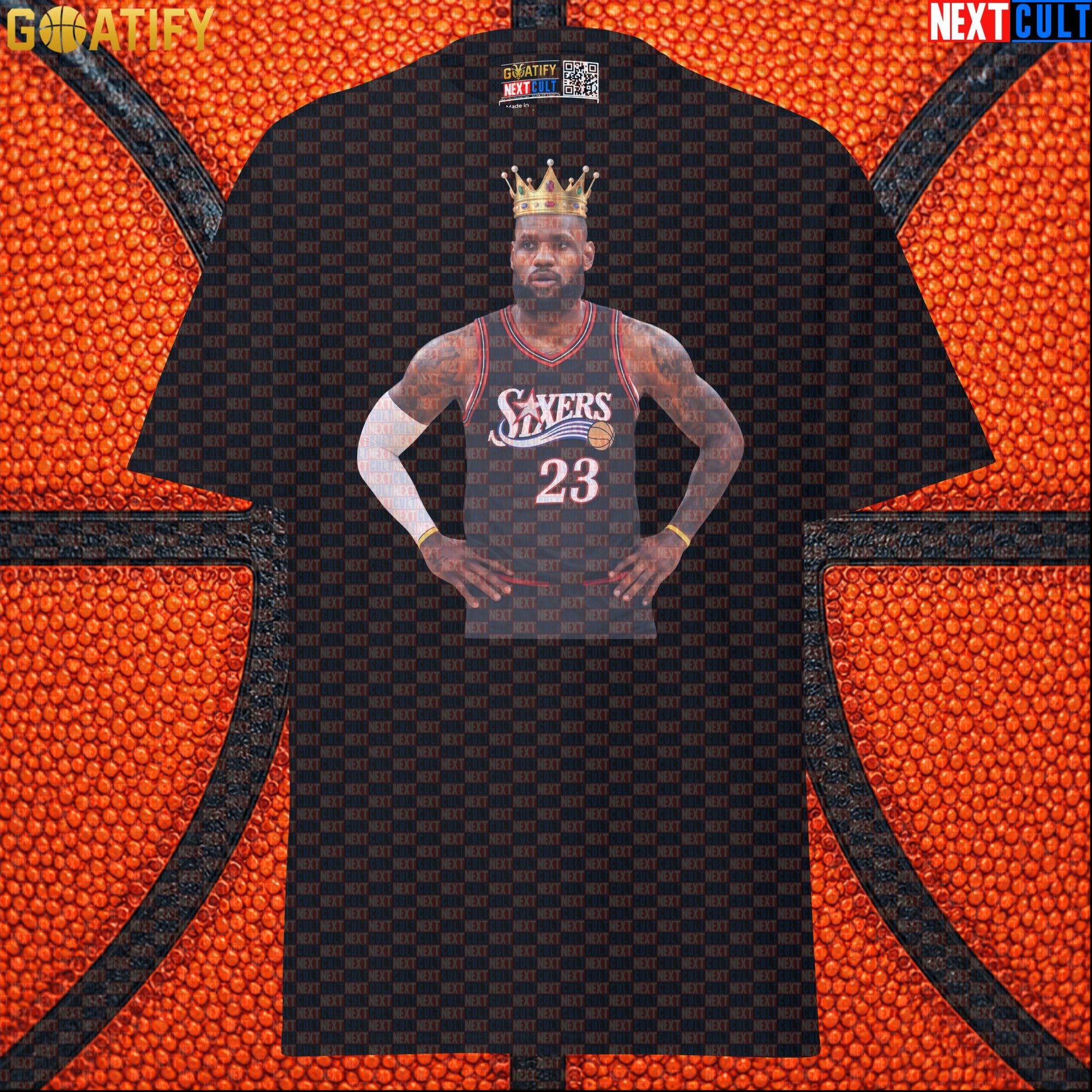LeBron James T-Shirt – King of Philly 76ers Basketball Graphic Tee for NBA Fans & Gifts |  | ["Basketball", "LeBron James", "NBA", "Philadelphia 76ers"]