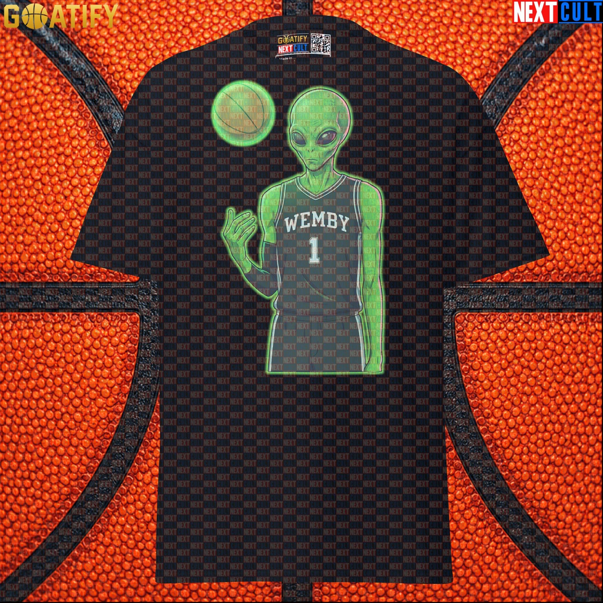 Basketball T-Shirt Alien Wemby Graphic for Spurs Fans, Victor Wembanyama Sci-Fi Gift |  | ["Basketball", "France", "NBA", "San Antonio Spurs", "Victor Wembanyama", "Wemby"]