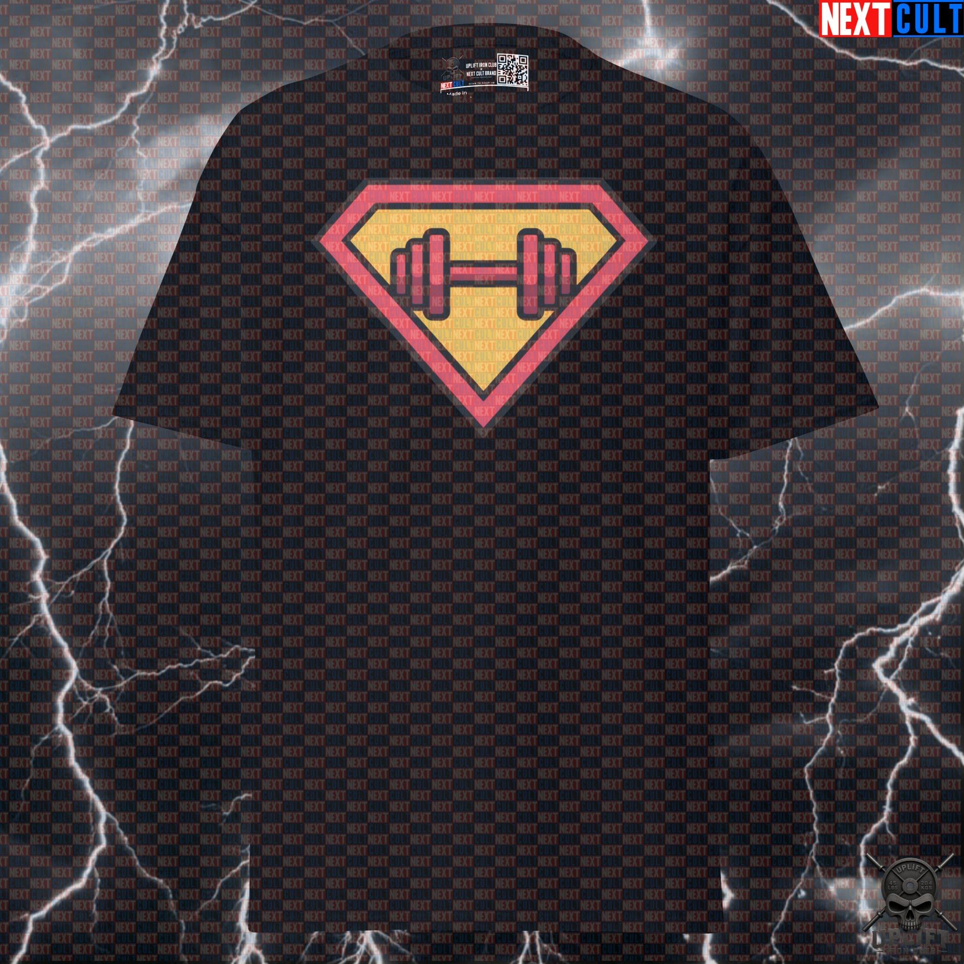 Super Dumbbell Gym Hero T-Shirt – Funny Workout Pump Cover Tee for Lifters, Bodybuilding & Fitness Meme Lovers T-shirts Next Cult Brand
