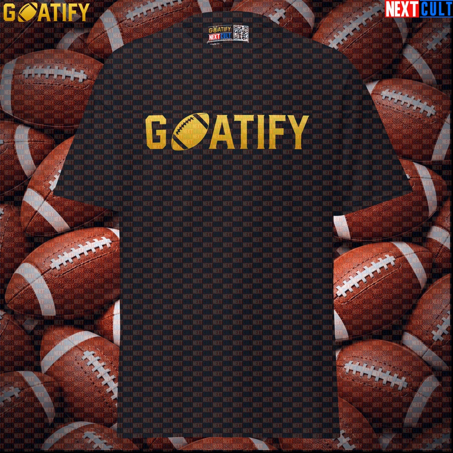 T-Shirt GOATIFY Football GOAT Graphic Tee for NFL Fans Greatest of All Time Sports Gift | T-shirts | ["American Football", "NCB", "NFL"]