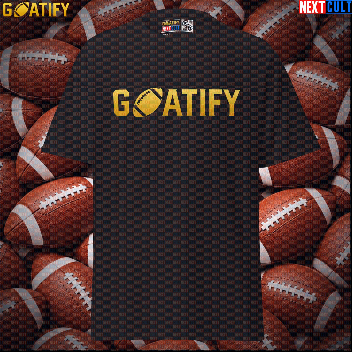 T-Shirt GOATIFY Football GOAT Graphic Tee for NFL Fans Greatest of All Time Sports Gift | T-shirts | ["American Football", "NCB", "NFL"]