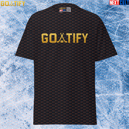 Hockey GOAT T-Shirt GOATIFY Gold Logo Graphic Tee for NHL Fans & Ice Hockey Gifts | T-shirts | ["Hockey", "NCB", "NHL"]