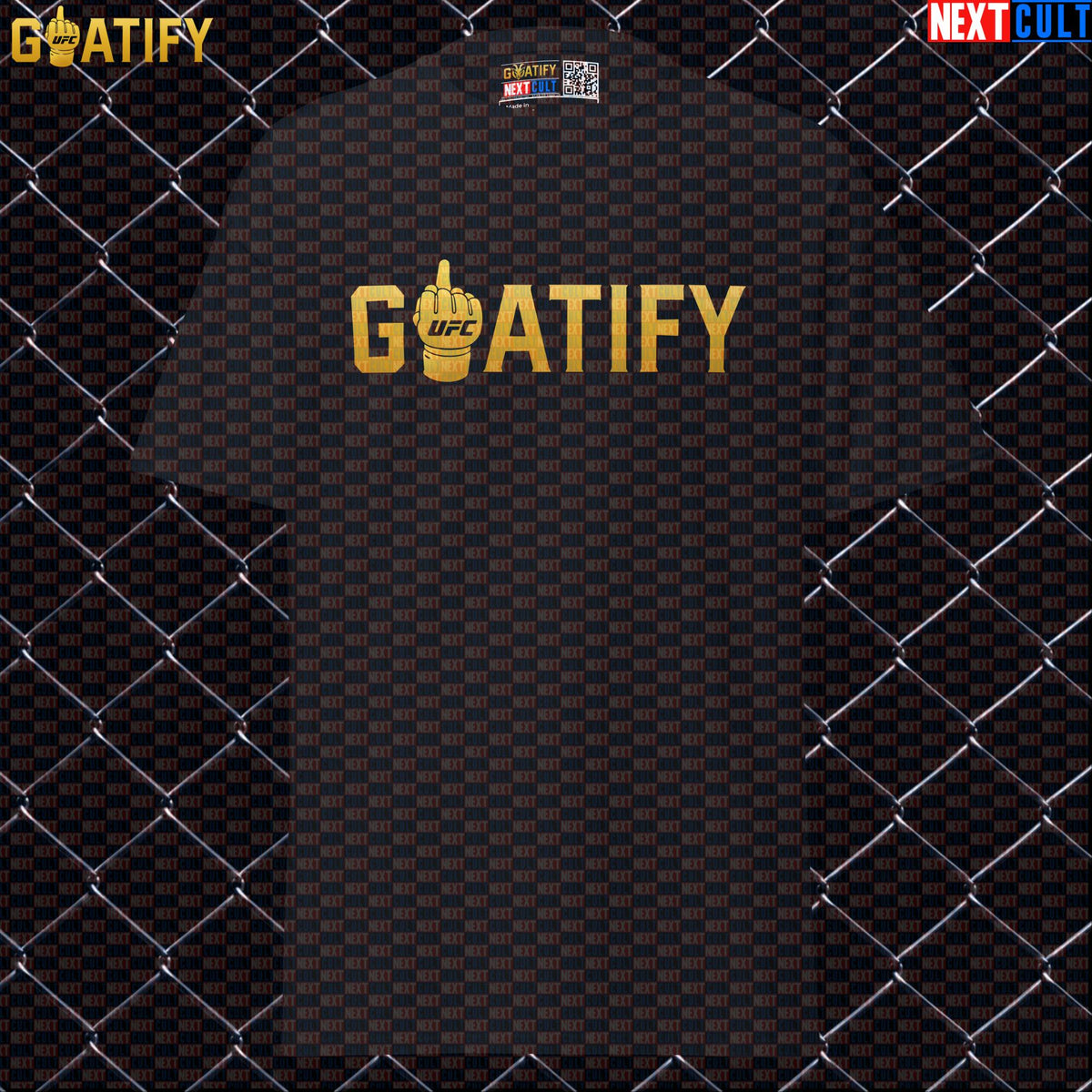 UFC GOAT T-Shirt Gold Middle Finger Fight Graphic for MMA Fans & Fighter Gifts | GOATIFY | T-shirts | ["Martial Arts", "MMA", "NCB", "UFC"]