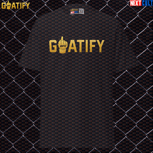 UFC GOAT T-Shirt Gold Middle Finger Fight Graphic for MMA Fans & Fighter Gifts | GOATIFY | T-shirts | ["Martial Arts", "MMA", "NCB", "UFC"]