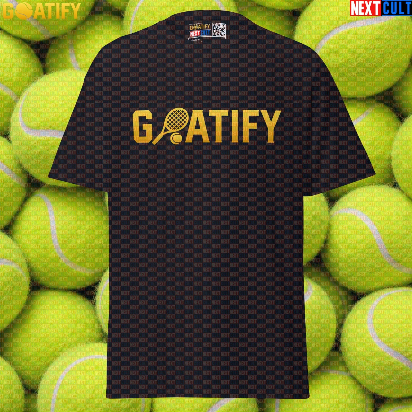 Tennis GOAT T-Shirt Golden Racket & Ball Graphic for Players, Fans & Gifts | GOATIFY | T-shirts | ["NCB", "Tennis"]