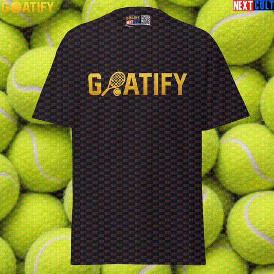 Tennis GOAT T-Shirt Golden Racket & Ball Graphic for Players, Fans & Gifts | GOATIFY | T-shirts | ["NCB", "Tennis"]