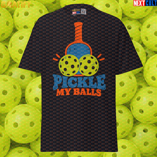 Pickleball T-Shirt Pickle My Balls Retro Graphic Tee for Players, Teams & Funny Sports Gifts | T-shirts | ["NCB", "Pickleball"]