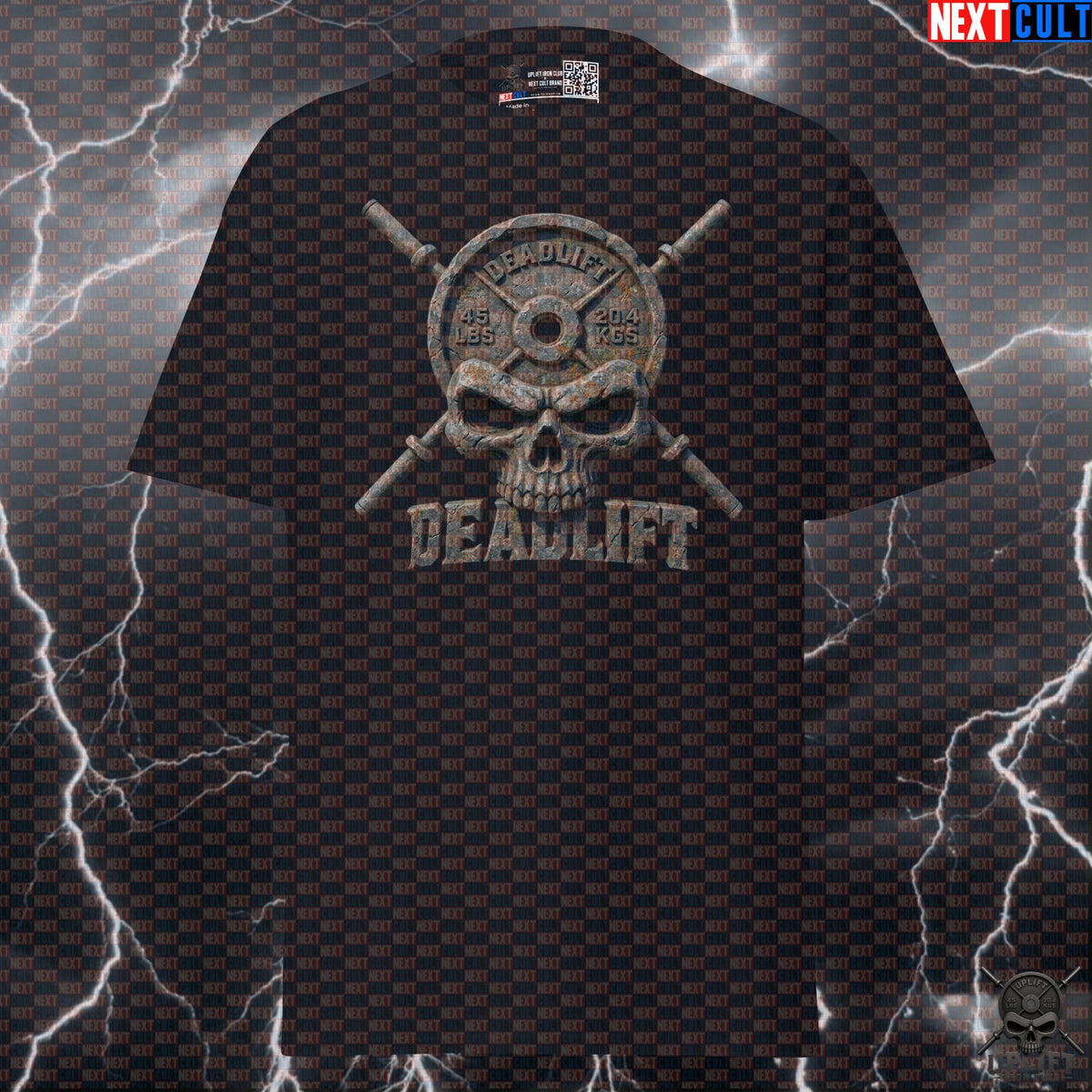Deadlift T-Shirt Stone Skull Gym Shirt for Powerlifters, Hardcore Bodybuilding Gift | T-shirts | ["Bodybuilding", "Fitness", "Gym", "Hardcore", "Leg Day", "NCB", "Powerlifting", "Pump Cover", "Workout"]