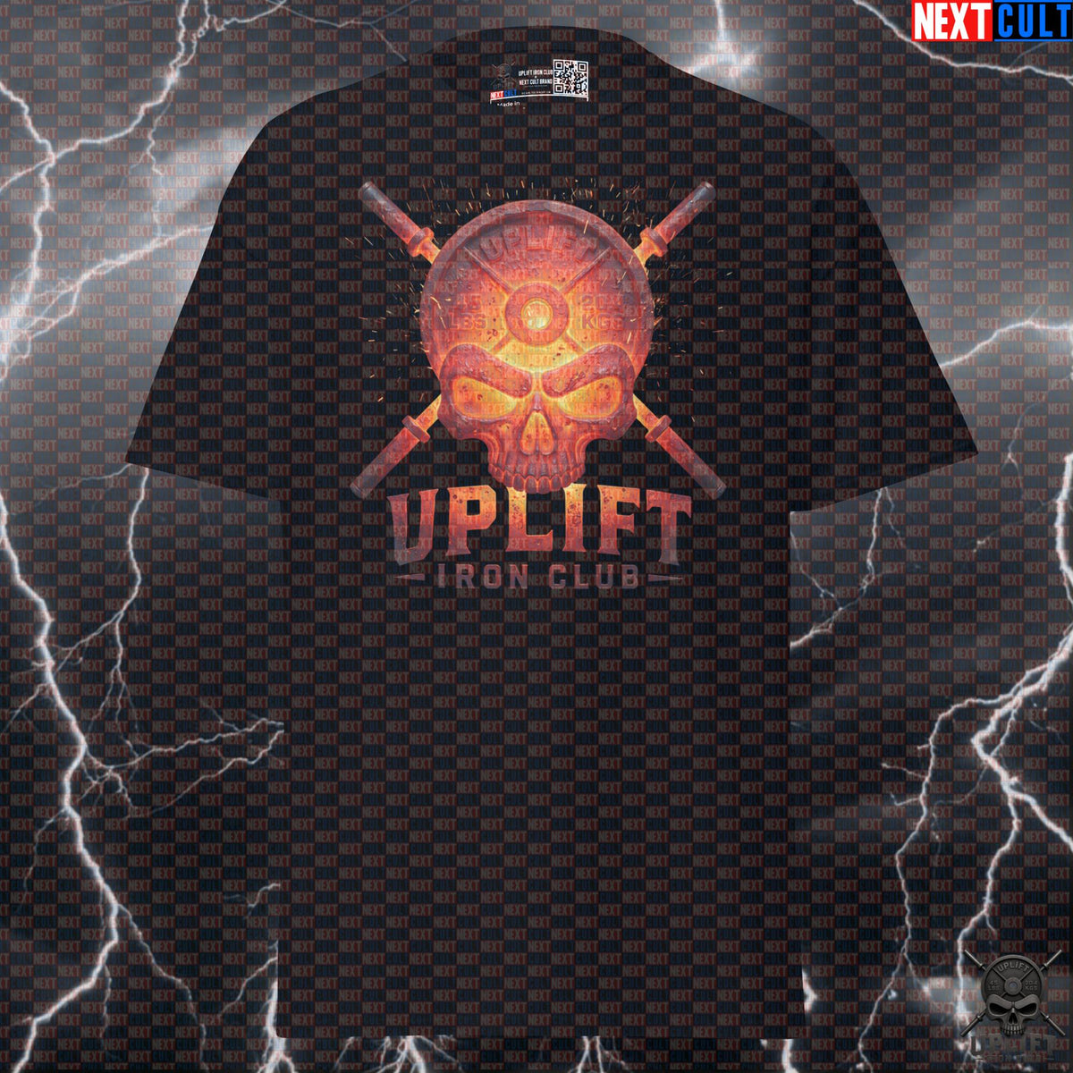 T-Shirt Hot Metal Skull Gym Shirt for Lifters Workout Gift Uplift Iron Club | T-shirts | ["Bodybuilding", "Fitness", "Gym", "Hardcore", "NCB", "Powerlifting", "Pump Cover", "Workout"]