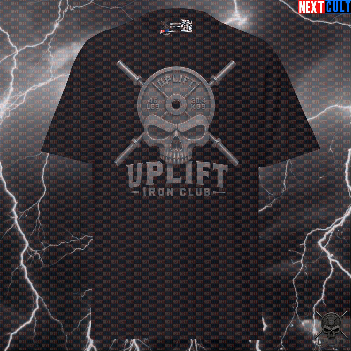 T-Shirt Skull Gym Graphic Tee for Lifters Heavy Weights Workout Uplift Iron Club | T-shirts | ["Bodybuilding", "Fitness", "Gym", "Hardcore", "NCB", "Powerlifting", "Pump Cover", "Workout"]