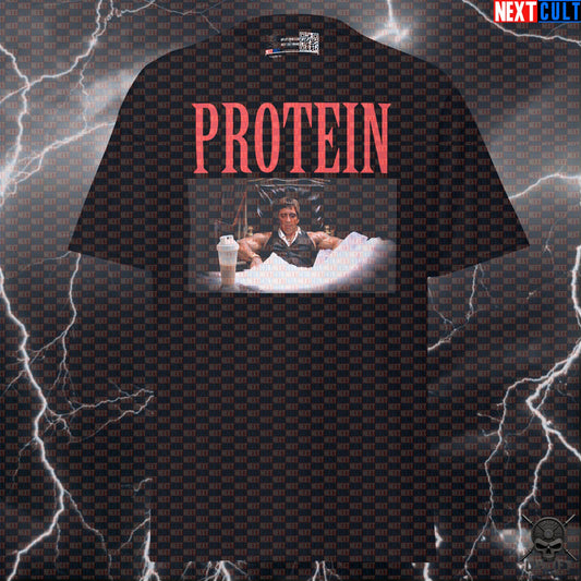 Protein T-Shirt Scarface Gym Parody for Bodybuilders, Gym Bros & Movie Buffs T-shirts Next Cult Brand