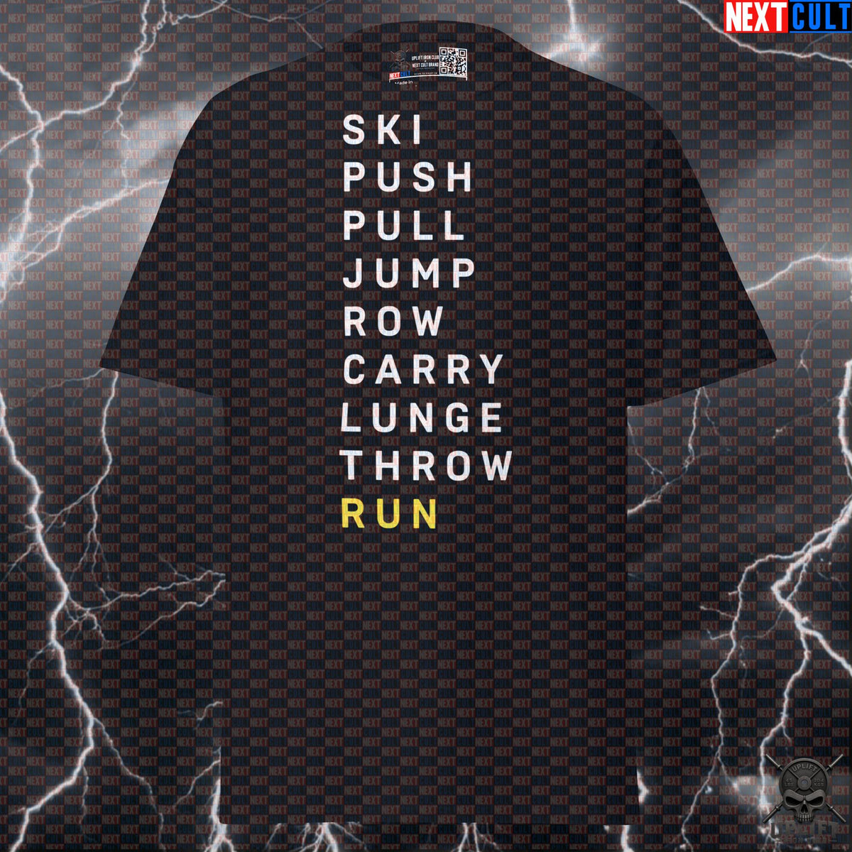 Hybrid Athlete T-Shirt – HYROX Workout Checklist Gym Shirt for Strength & Endurance Athletes | T-shirts | ["Cardio", "Fitness", "Gym", "Hybrid Athlete", "HYROX", "NCB", "Pump Cover", "Workout"]