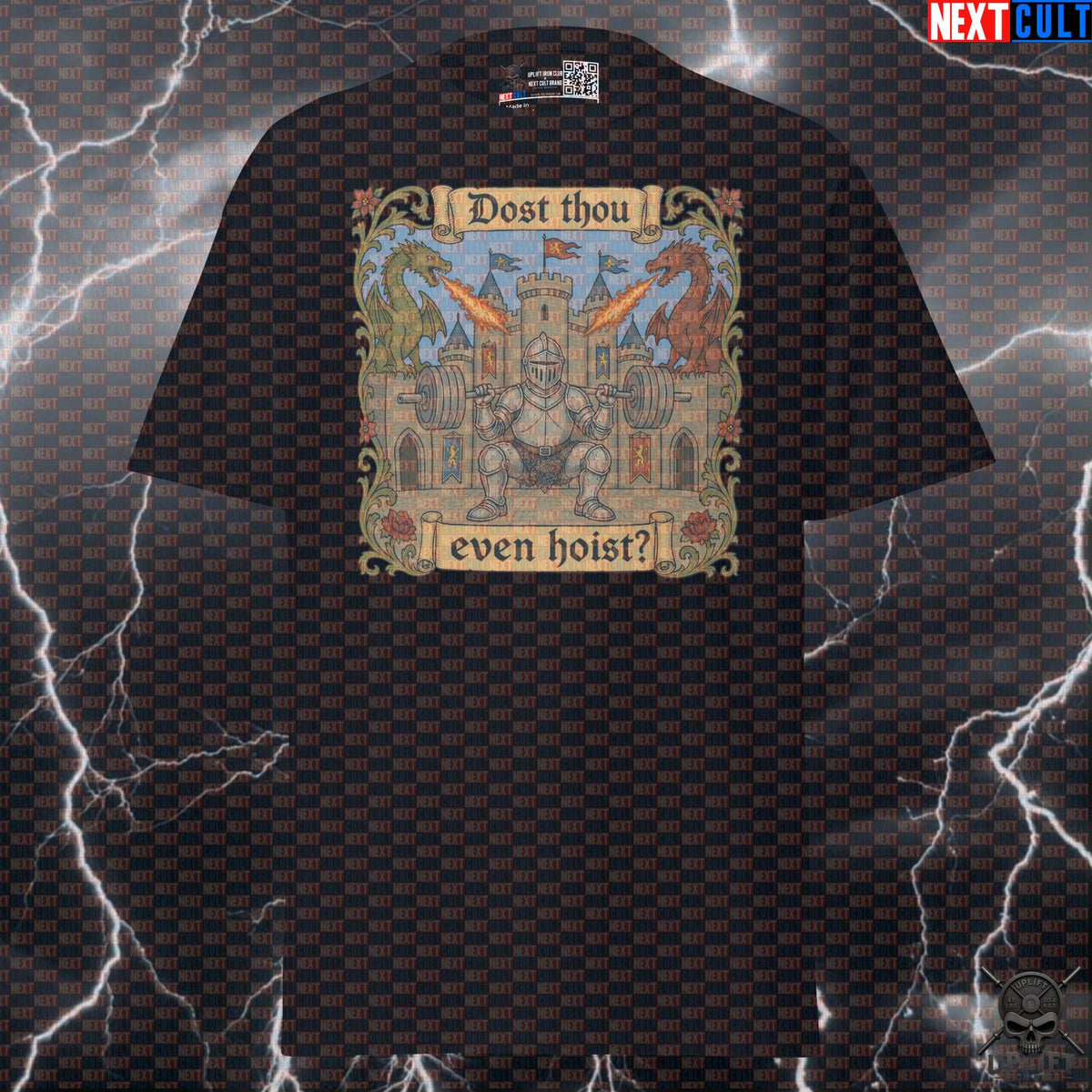 Medieval Gym T-Shirt – Dost Thou Even Hoist Knight & Dragon Squat Shirt for Lifters | T-shirts | ["Bodybuilding", "Fitness", "Gym", "Knight", "Leg Day", "NCB", "Powerlifting", "Pump Cover", "Workout"]