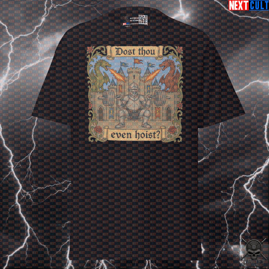 Medieval Gym T-Shirt – Dost Thou Even Hoist Knight & Dragon Squat Shirt for Lifters T-shirts Next Cult Brand